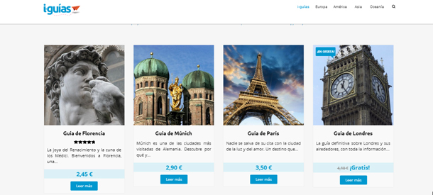 Imagen correspondiente al menú donde podrás encontrar las diversas guías de viaje personalizables